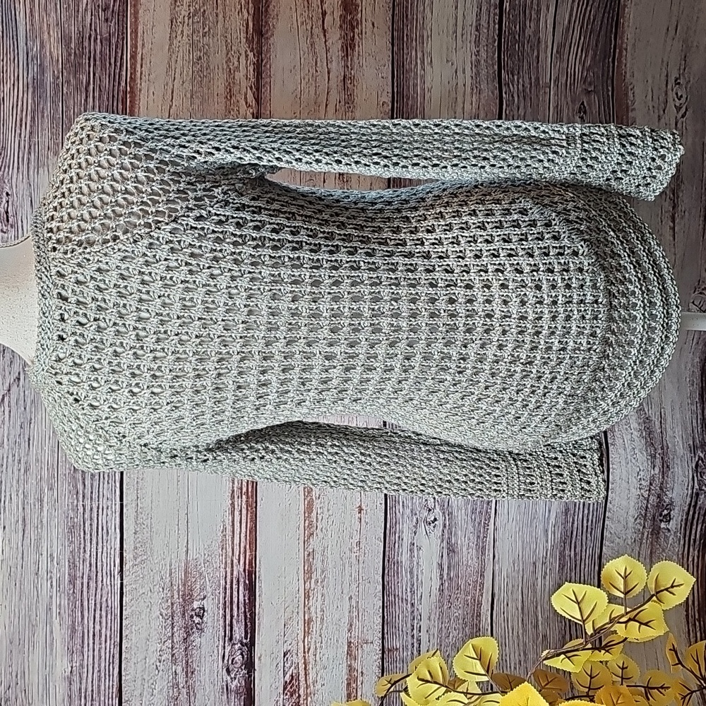 NEW LUCKY BRAND OLIVE GREEN OPEN KNIT LONG SLEEVE PULLOVER SWEATER - Picture 5 of 14